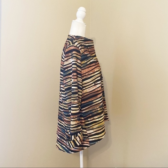 IC by Connie K Asymmetrical Striped 3/4 Sleeve Jacket - L - Picture 2 of 14